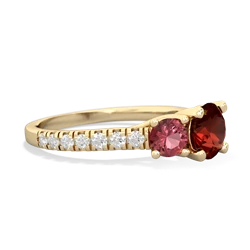 Garnet Pave Trellis 14K Yellow Gold ring R5500