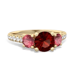 Garnet Pave Trellis 14K Yellow Gold ring R5500