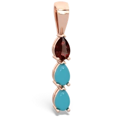 Garnet Dew Drops 14K Rose Gold pendant P2251