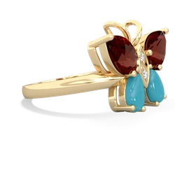 Garnet Butterfly 14K Yellow Gold ring R2215