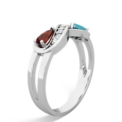 Garnet Diamond Infinity 14K White Gold ring R5390