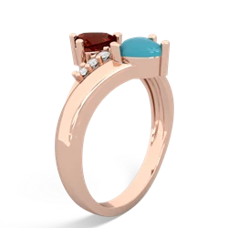 Garnet Heart To Heart 14K Rose Gold ring R2064