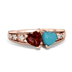 Garnet Heart To Heart 14K Rose Gold ring R3342