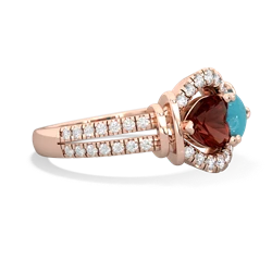 Garnet Art-Deco Keepsake 14K Rose Gold ring R5630