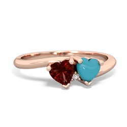 Garnet Sweethearts 14K Rose Gold ring R5260