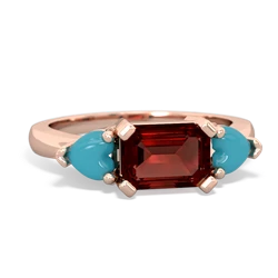 Garnet Three Stone 14K Rose Gold ring R5235