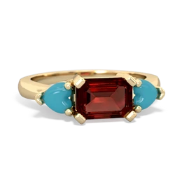 Garnet Three Stone 14K Yellow Gold ring R5235