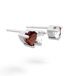 Garnet Sweethearts 14K White Gold earrings E5260