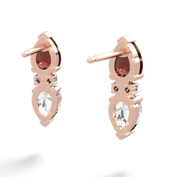 Garnet Bowtie Drop 14K Rose Gold earrings E0865