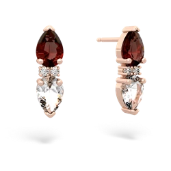 Garnet Bowtie Drop 14K Rose Gold earrings E0865