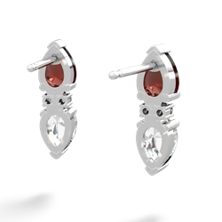 Garnet Bowtie Drop 14K White Gold earrings E0865