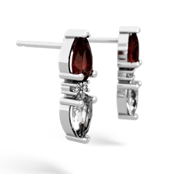 Garnet Bowtie Drop 14K White Gold earrings E0865