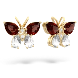 Garnet Butterfly 14K Yellow Gold earrings E2215