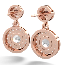 Garnet Halo Dangle 14K Rose Gold earrings E5319