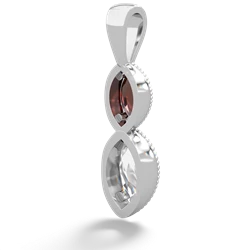 Garnet Antique-Style Halo 14K White Gold pendant P5700