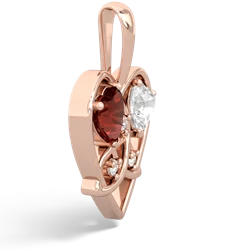 Garnet Celtic Trinity Heart 14K Rose Gold pendant P5331