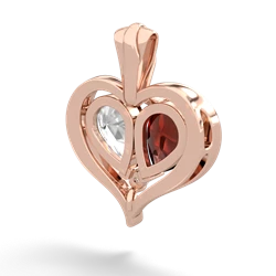 Garnet Two Become One 14K Rose Gold pendant P5330