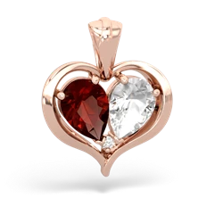 Garnet Two Become One 14K Rose Gold pendant P5330