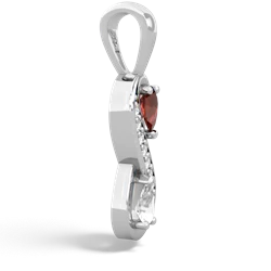 Garnet Diamond Infinity 14K White Gold pendant P5390