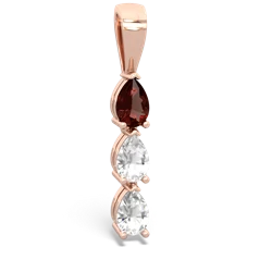 Garnet Dew Drops 14K Rose Gold pendant P2251