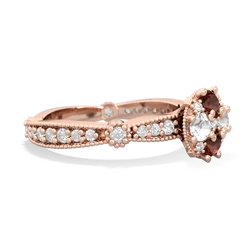 Garnet Sparkling Tiara Cluster 14K Rose Gold ring R26293RD