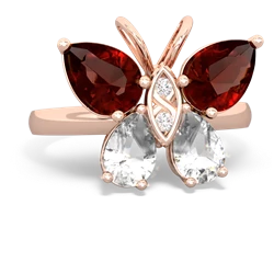 Garnet Butterfly 14K Rose Gold ring R2215