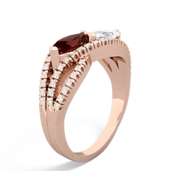 Garnet Diamond Rivers 14K Rose Gold ring R3070