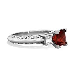 Garnet Eternal Embrace Engagement 14K White Gold ring C2001