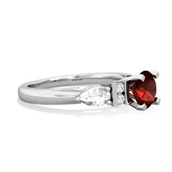 Garnet 6Mm Round Eternal Embrace Engagement 14K White Gold ring R2005