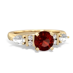 Garnet 6Mm Round Eternal Embrace Engagement 14K Yellow Gold ring R2005