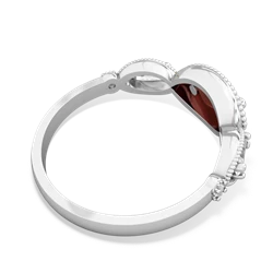 Garnet Milgrain Marquise 14K White Gold ring R5700