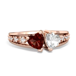 Garnet Heart To Heart 14K Rose Gold ring R3342