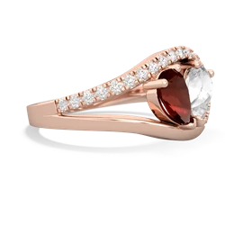 Garnet Nestled Heart Keepsake 14K Rose Gold ring R5650