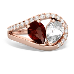 Garnet Nestled Heart Keepsake 14K Rose Gold ring R5650