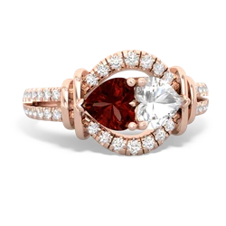 Garnet Art-Deco Keepsake 14K Rose Gold ring R5630