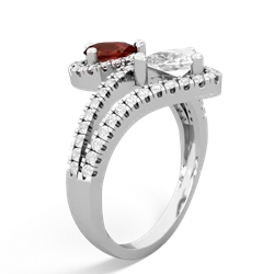 Garnet Diamond Dazzler 14K White Gold ring R3000