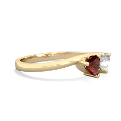 Garnet Sweethearts 14K Yellow Gold ring R5260