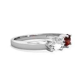 Garnet Pear Bowtie 14K White Gold ring R0865