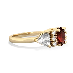 Garnet Antique Style Three Stone 14K Yellow Gold ring R2186