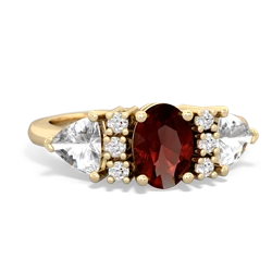 Garnet Antique Style Three Stone 14K Yellow Gold ring R2186