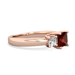 Garnet Three Stone Trellis 14K Rose Gold ring R4015