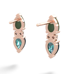 Jade Bowtie Drop 14K Rose Gold earrings E0865