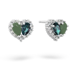 Jade Halo 14K White Gold earrings E7008