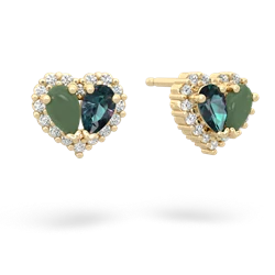 Jade Halo 14K Yellow Gold earrings E7008