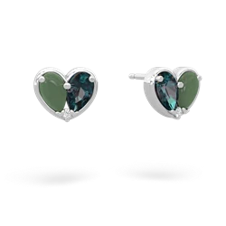 Jade 'Our Heart' 14K White Gold earrings E5072