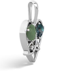 Jade Celtic Trinity Heart 14K White Gold pendant P5331