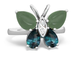 Jade Butterfly 14K White Gold ring R2215