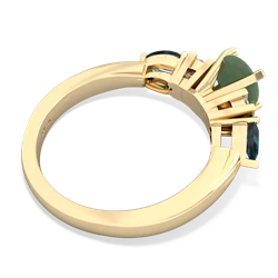 Jade 6Mm Round Eternal Embrace Engagement 14K Yellow Gold ring R2005