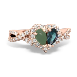 Jade Diamond Twist 'One Heart' 14K Rose Gold ring R2640HRT