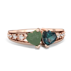 Jade Heart To Heart 14K Rose Gold ring R3342